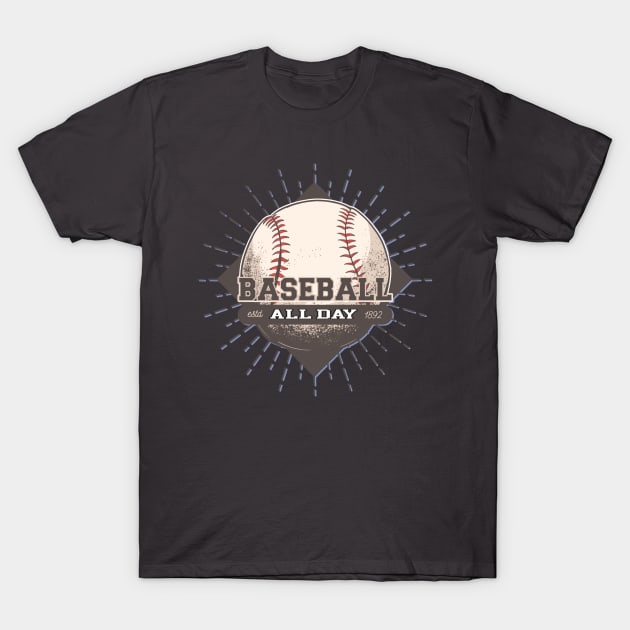 Baseball All day T-Shirt by Spearhead Ink